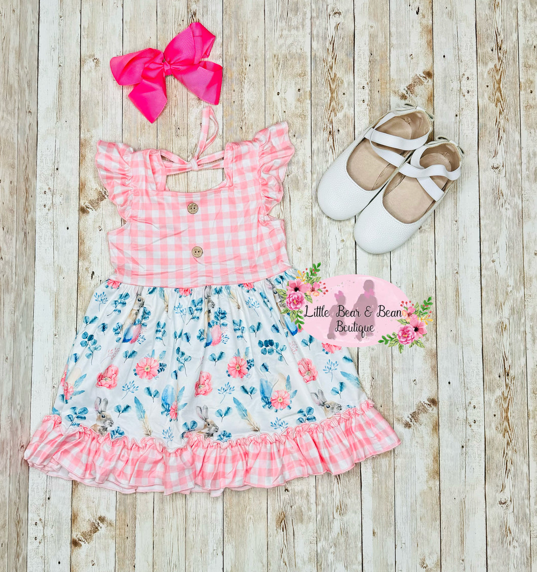 Pink Gingham Bunny Dress