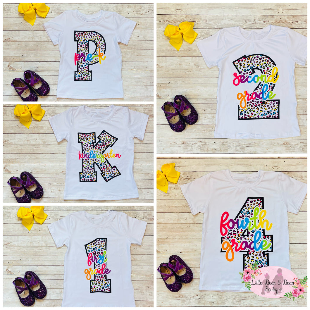 Rainbow Cheetah Grade Shirts