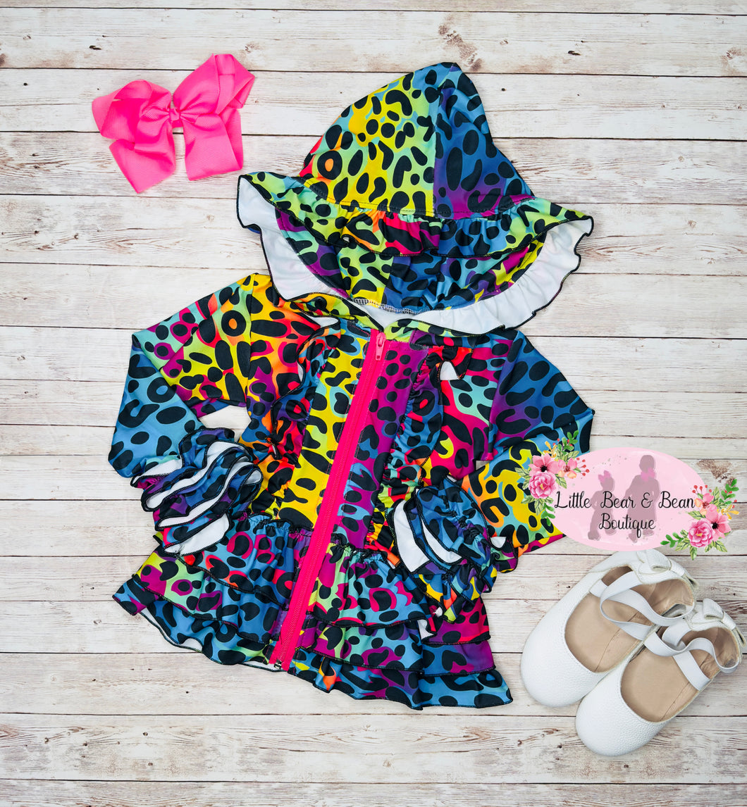 Neon Cheetah Ruffle Jacket