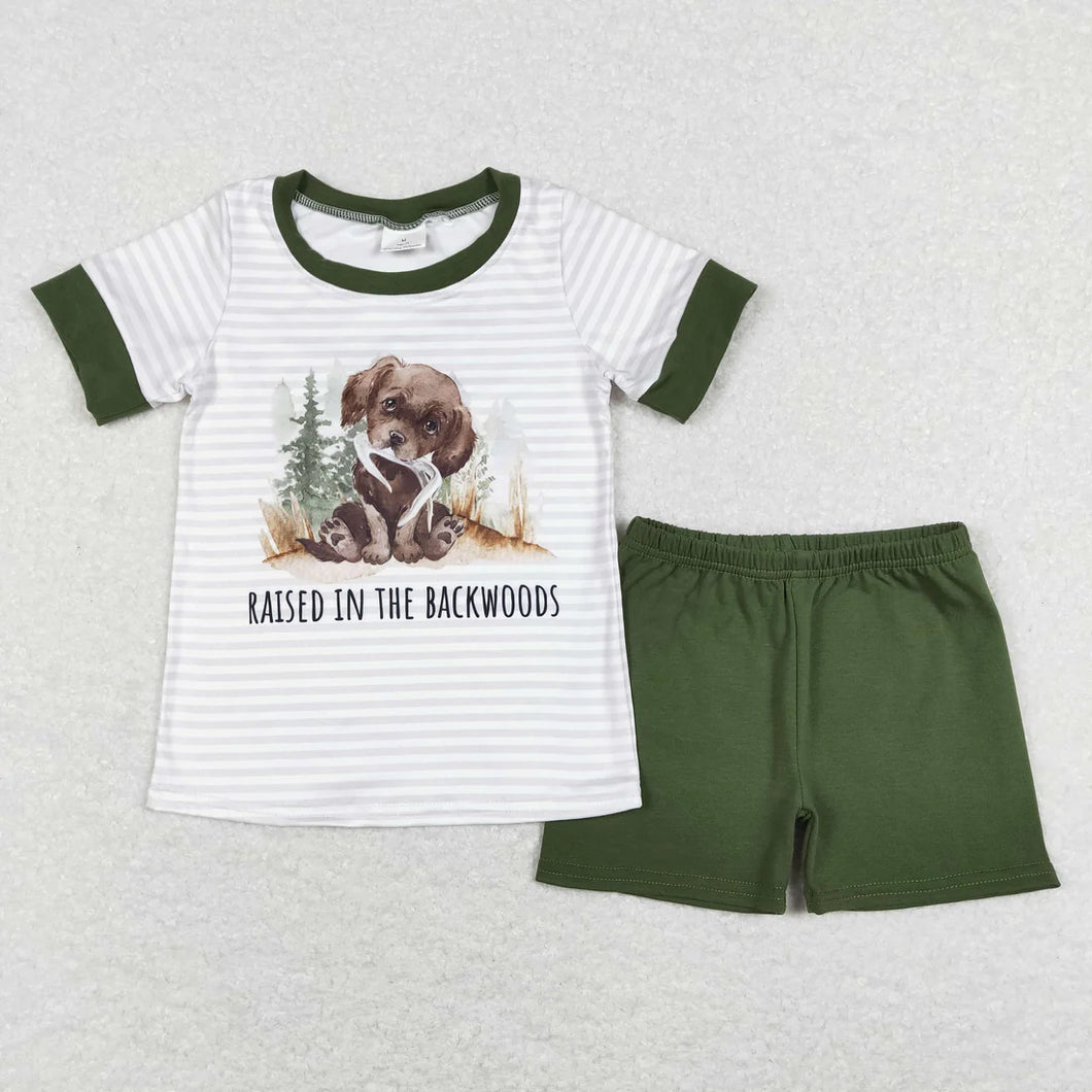 Pre-order RTS from Supplier Raised In The Backwoods Army Green Shorts Set