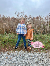 Load image into Gallery viewer, Pre-order RTS from Supplier Blue &amp; White Button Up Hooded Flannel
