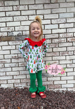 Load image into Gallery viewer, Christmas Tree Bow Back Ruffle Set
