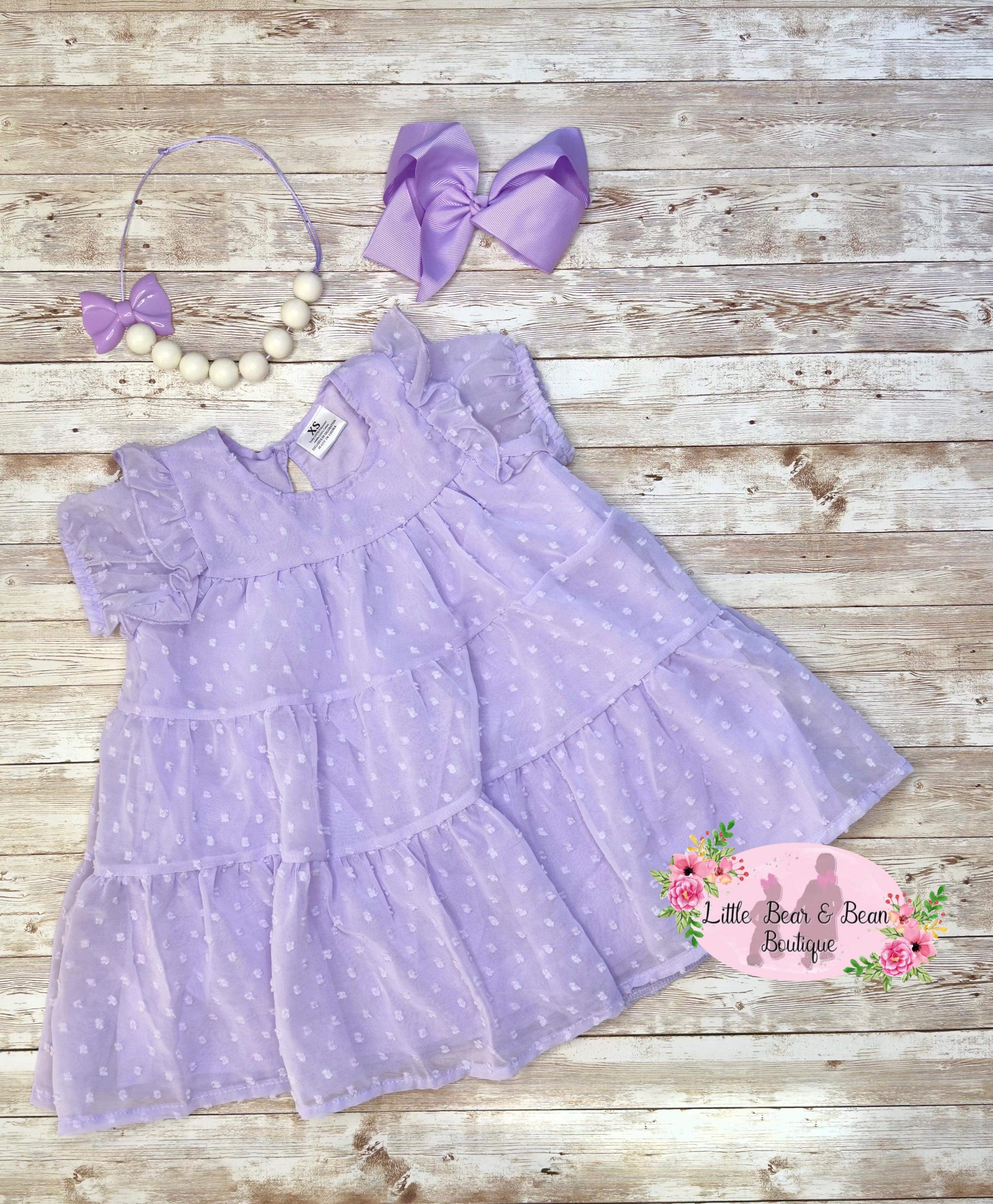 Lilac Swiss Dot Dress 4T