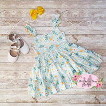 Load image into Gallery viewer, Daisies and Wildflowers Mint Ruffle Dress
