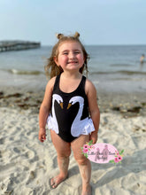 Load image into Gallery viewer, Swan Swim Suit and Cap
