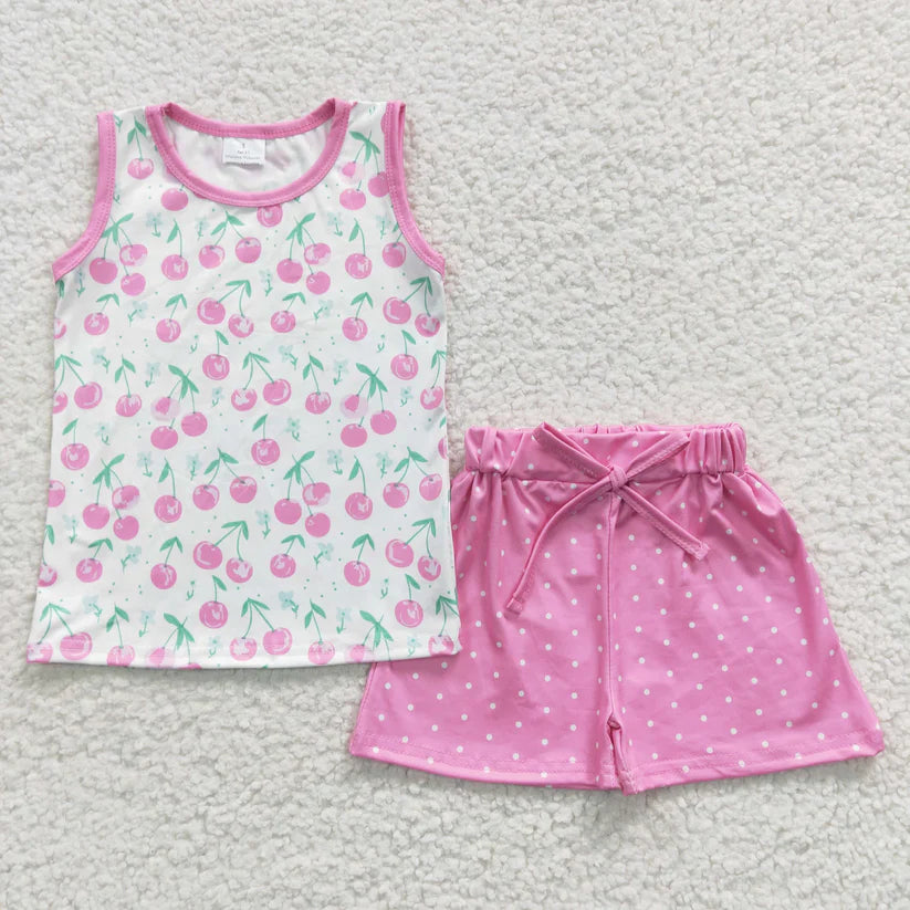 Pre-order RTS from Supplier PInk Cherry Shorts Set