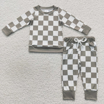Pre-order RTS from Supplier Grey Checkered Jogger Set