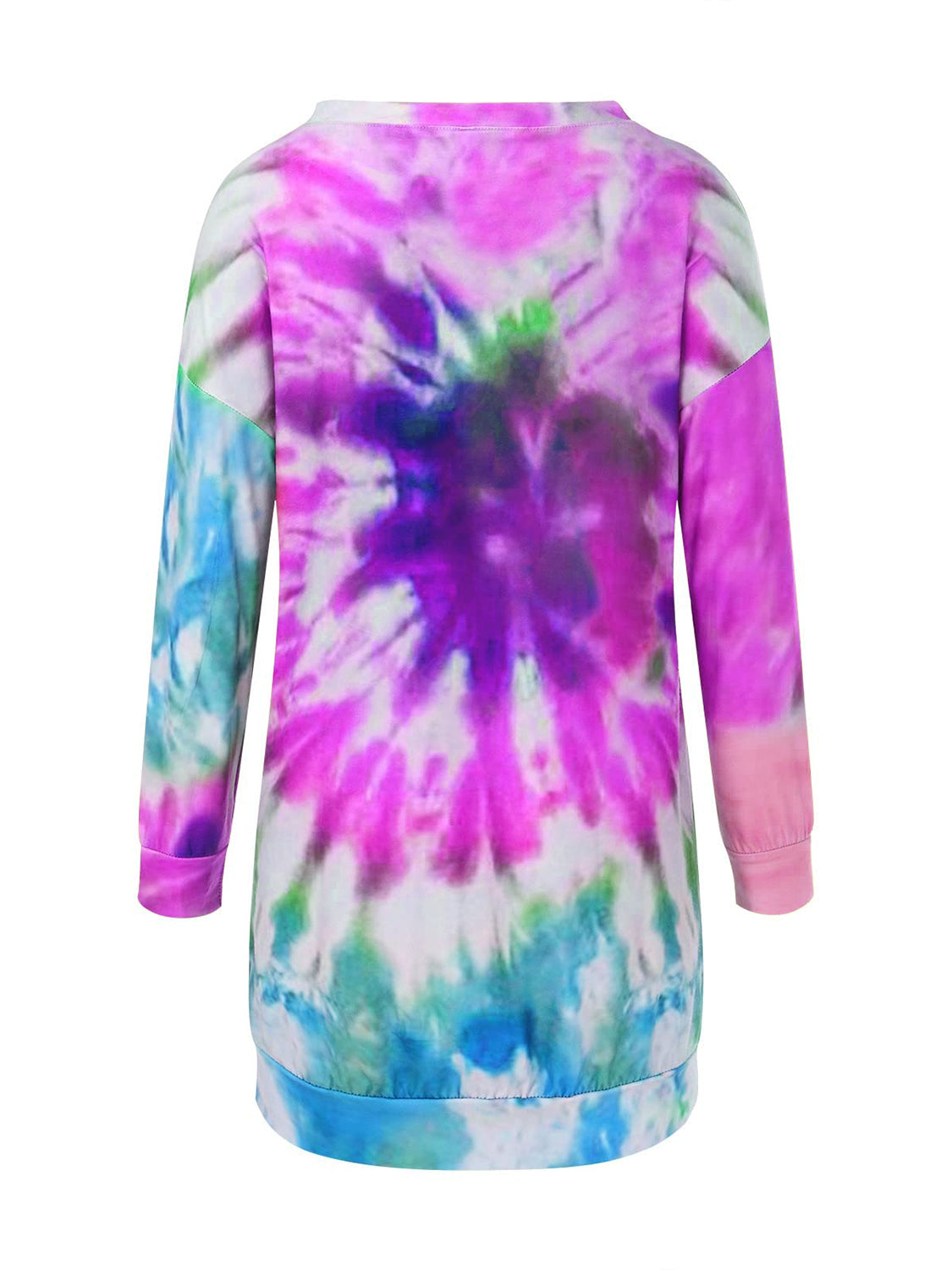 Full Size Tie-Dye Round Neck Long Sleeve Dress Little Bear and Bean Boutique, LLC Full Size Tie-Dye Round Neck Long Sleeve Dress Little Bear and Bean Boutique, LLC