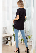 Load image into Gallery viewer, Heimish Plus Size V Neck Solid Black Bulgari Top

