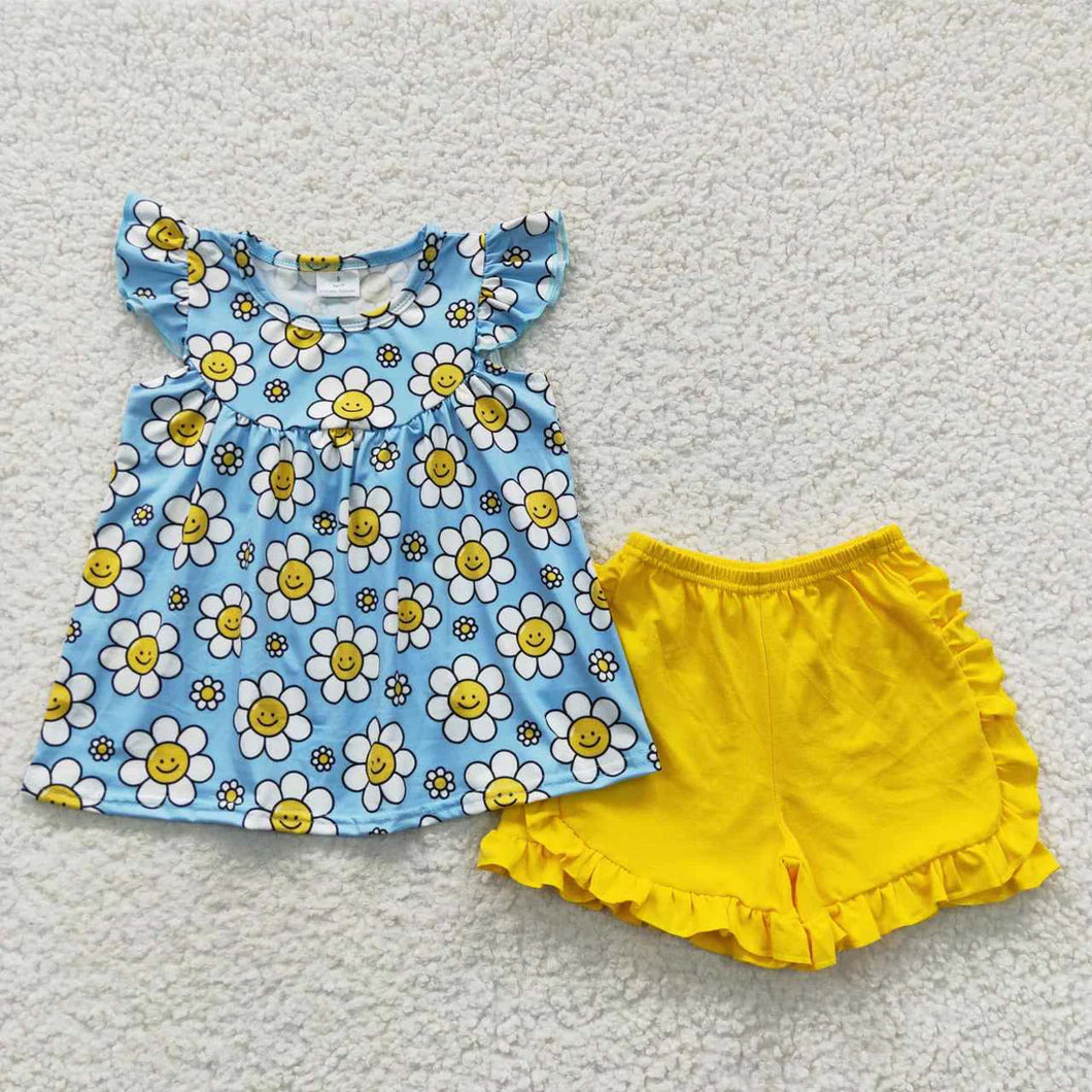 Pre-order RTS from Supplier Happy Daisy Shorts Set