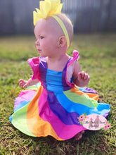 Load image into Gallery viewer, Rainbow Neon Super Twirl Dress
