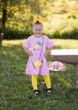 Load image into Gallery viewer, Striped Pencil Pocket Dress with Socks and Purse
