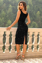 Load image into Gallery viewer, Sequin Sleeveless Slit Dress
