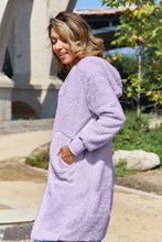 Load image into Gallery viewer, Double Take Full Size Hooded Teddy Bear Jacket with Thumbholes
