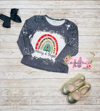 Load image into Gallery viewer, Mommy and Me Christmas Rainbow Long Sleeve Top- Ladies

