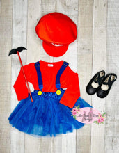 Load image into Gallery viewer, Plumber Red 4 Piece Tutu Set
