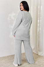 Load image into Gallery viewer, Basic Bae Full Size Ribbed High-Low Top and Wide Leg Pants Set
