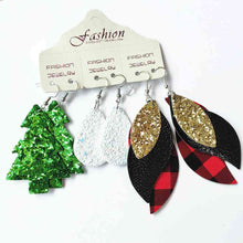 Load image into Gallery viewer, Christmas PU Earrings Set
