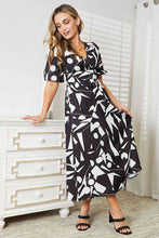 Load image into Gallery viewer, Double Take Printed Surplice Balloon Sleeve Dress
