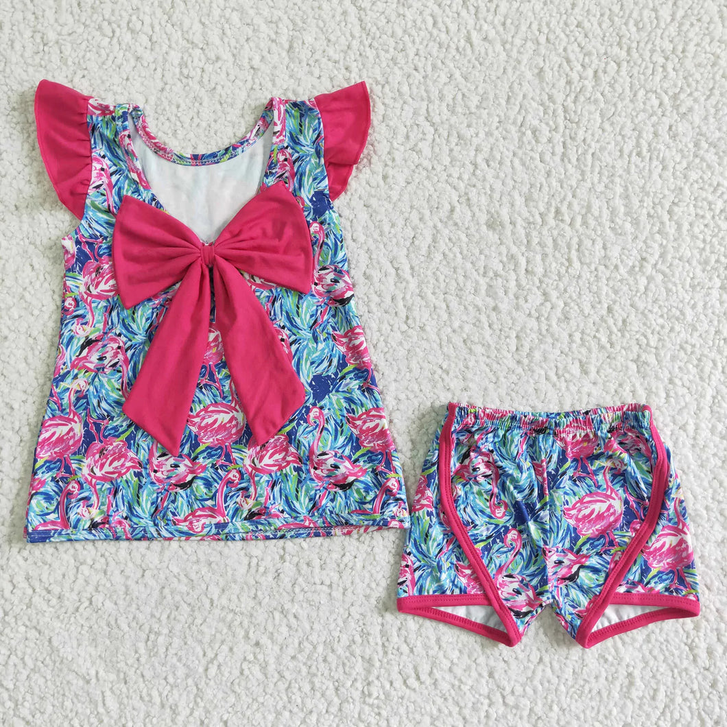 Pre-order RTS from Supplier Pink Flamingo Shorts Set