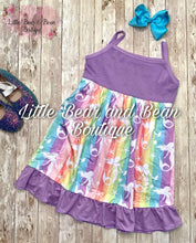 Load image into Gallery viewer, Rainbow Striped Mermaid Thin Strap Dress
