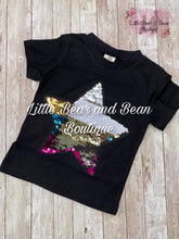 Load image into Gallery viewer, Flip Sequin Star Top Black
