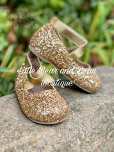 Load image into Gallery viewer, Gold Sparkle Ballerina Shoes
