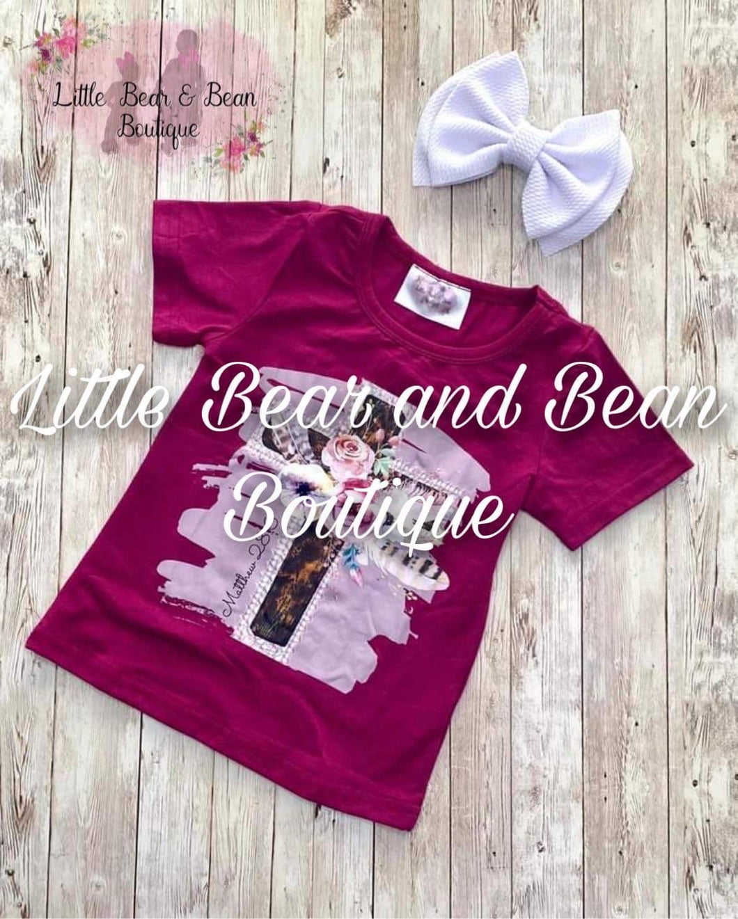 Mommy and Me Cranberry Floral Cross Top (Child)