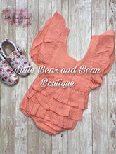 Load image into Gallery viewer, Coral Linen Button Back Romper
