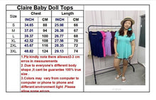 Load image into Gallery viewer, Ladies Solid Baby Doll Top
