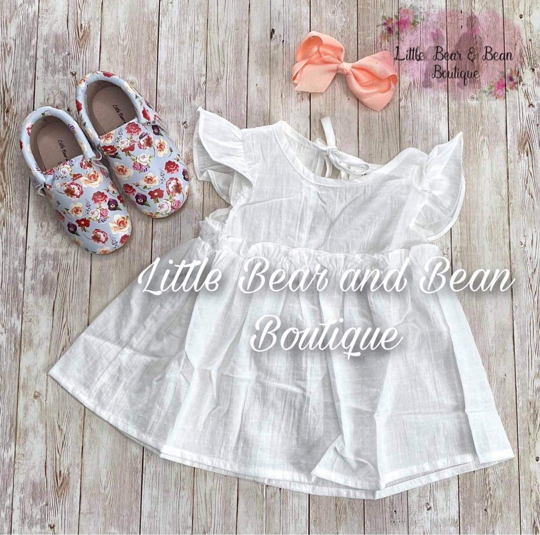 White Linen Baby Doll Top