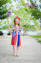 Load image into Gallery viewer, Red, White and Blue Cupcake Twirl Dress

