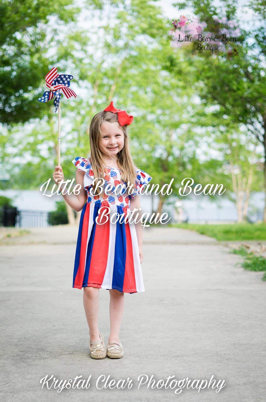Red, White and Blue Cupcake Twirl Dress