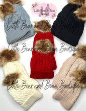 Load image into Gallery viewer, mommy and me pom pom hats
