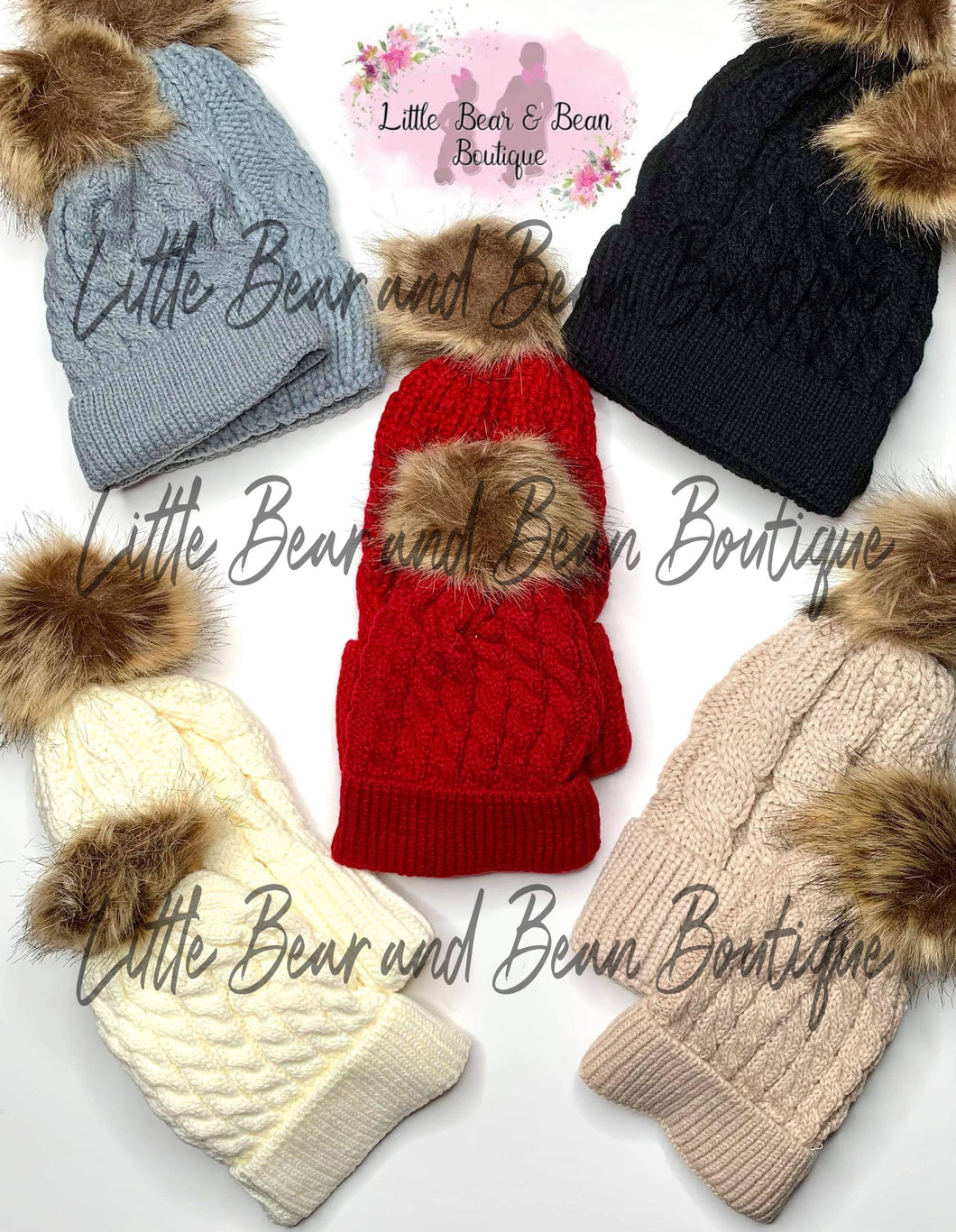 Mommy and Me Pom Pom Hats (5 colors)