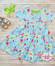 Load image into Gallery viewer, 1st Fishing Trip Bow Back Twirl Dress
