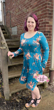 Load image into Gallery viewer, Mommy and Me Teal Floral Dress- Ladies
