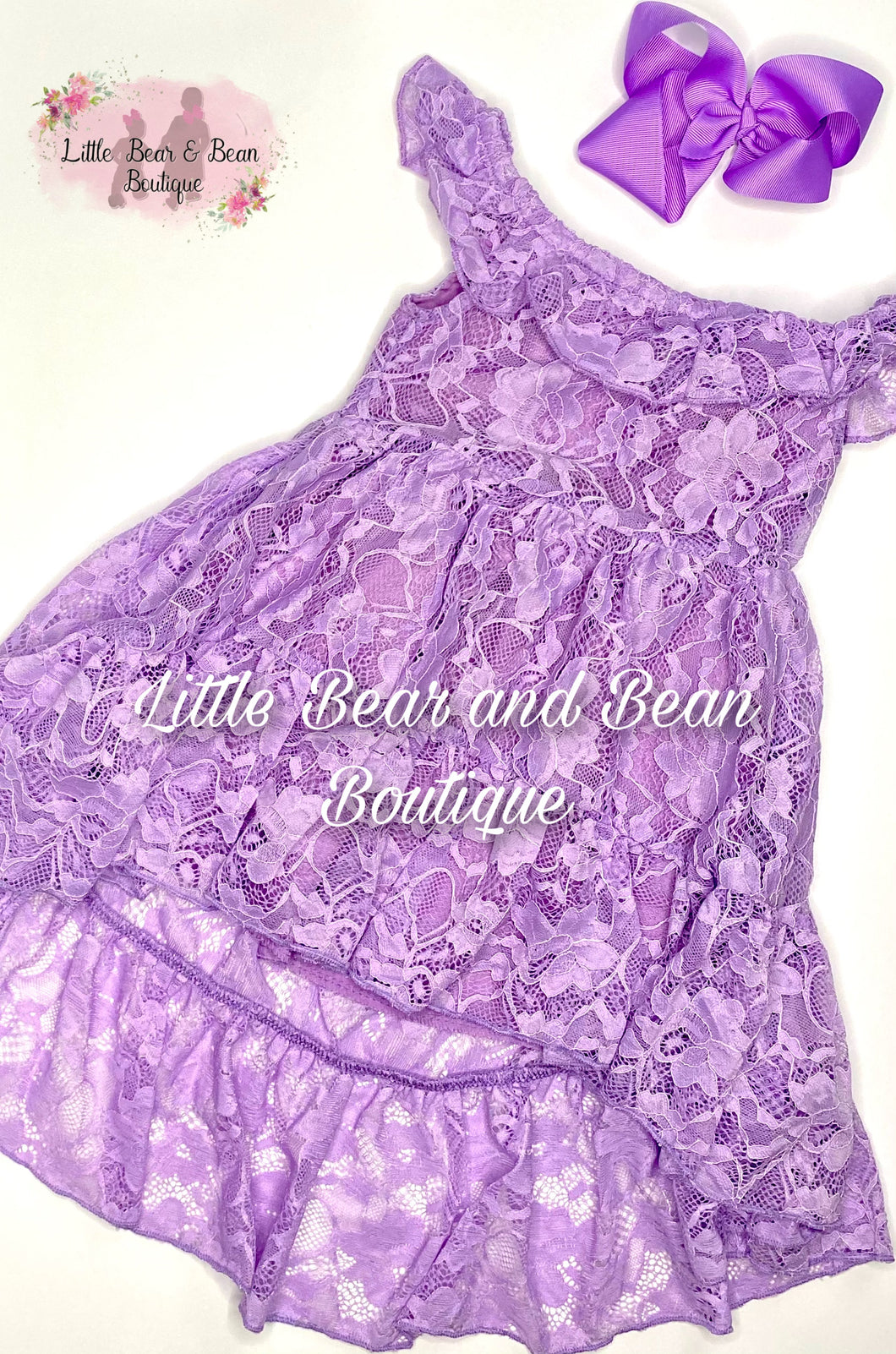 Lilac High-Low Lace Dress