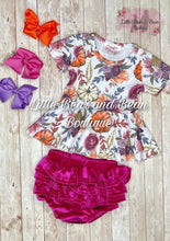 Load image into Gallery viewer, Fall Harvest Floral Velvet Bummie  Set
