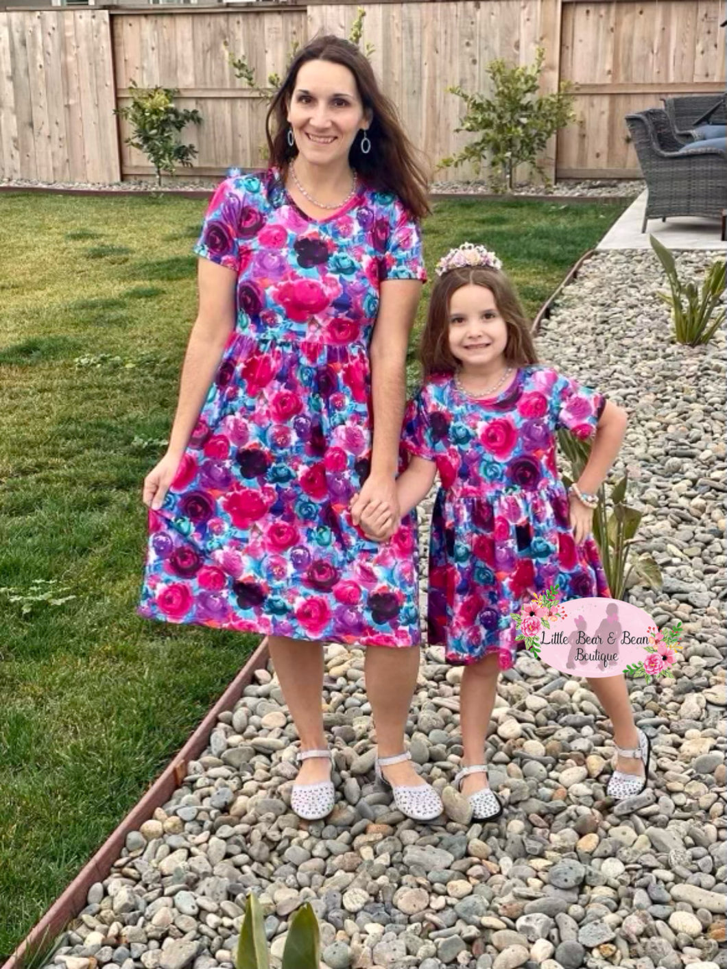 Mommy & Me Jewel Tone - Ladies V Neck Dress