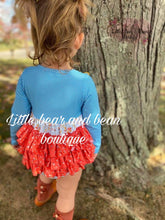 Load image into Gallery viewer, Faded Fall Ruffle Butt Romper
