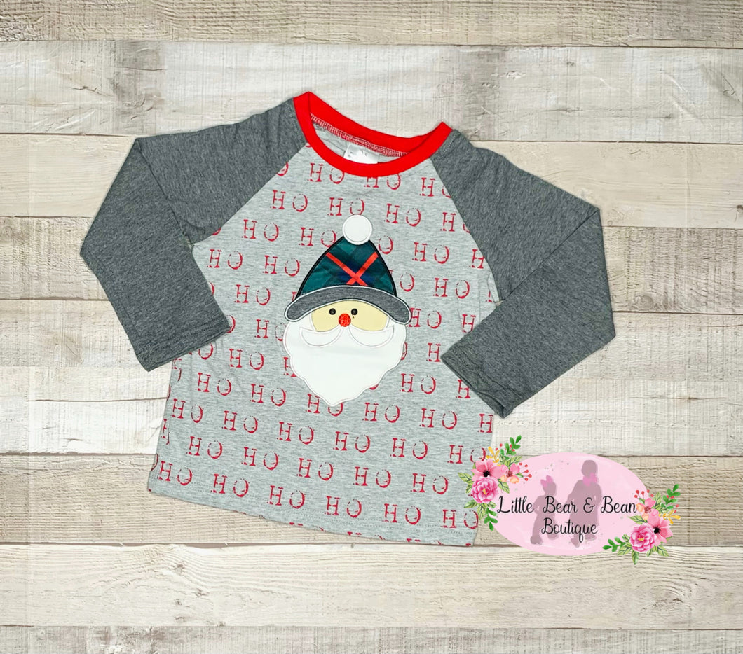 Santa Applique Long Sleeve Shirt