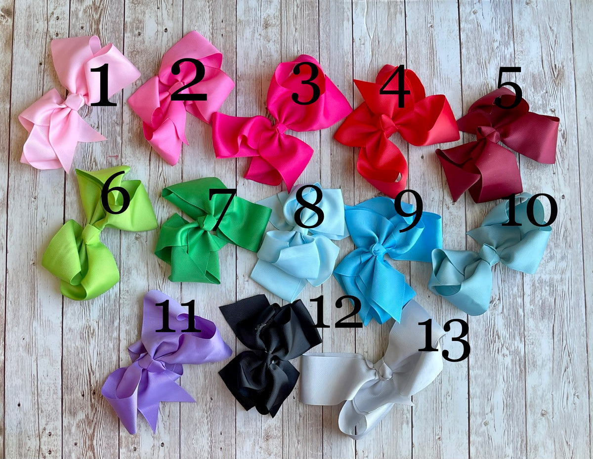 Solid Nylon 6 inch Bow – Little Bear and Bean Boutique, LLC