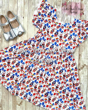 Load image into Gallery viewer, Red, White and Blue July Parade Twirl Dress
