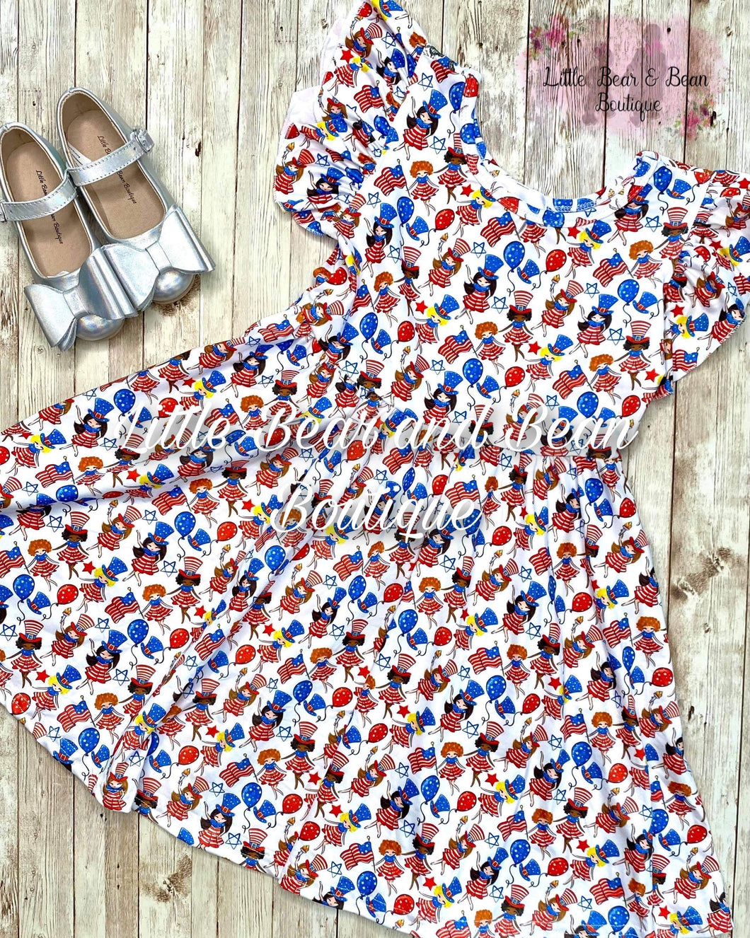 Red, White and Blue July Parade Twirl Dress