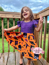Load image into Gallery viewer, orange and purple halloween dress

