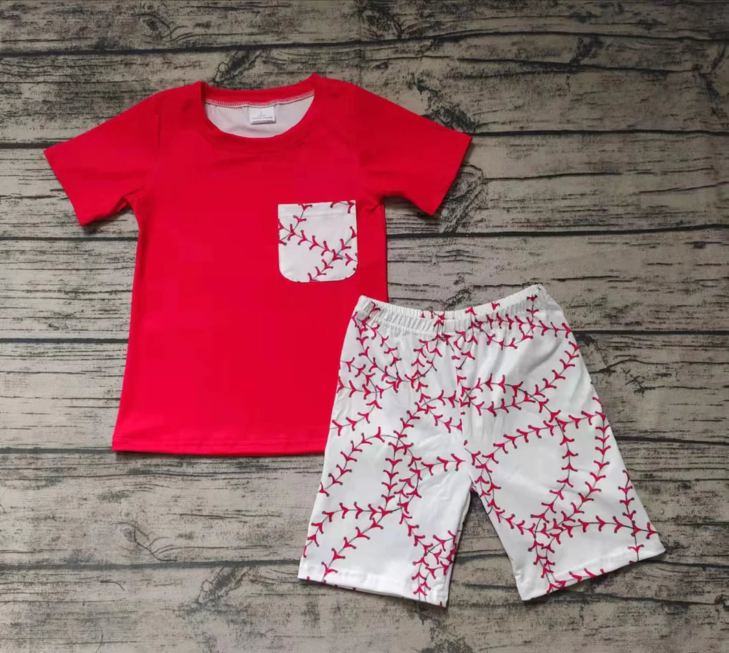 Pre-order RTS from Supplier Red Top Baseball Shorts Set