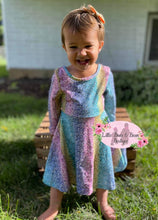 Load image into Gallery viewer, Rainbow Faux Sequin Dress
