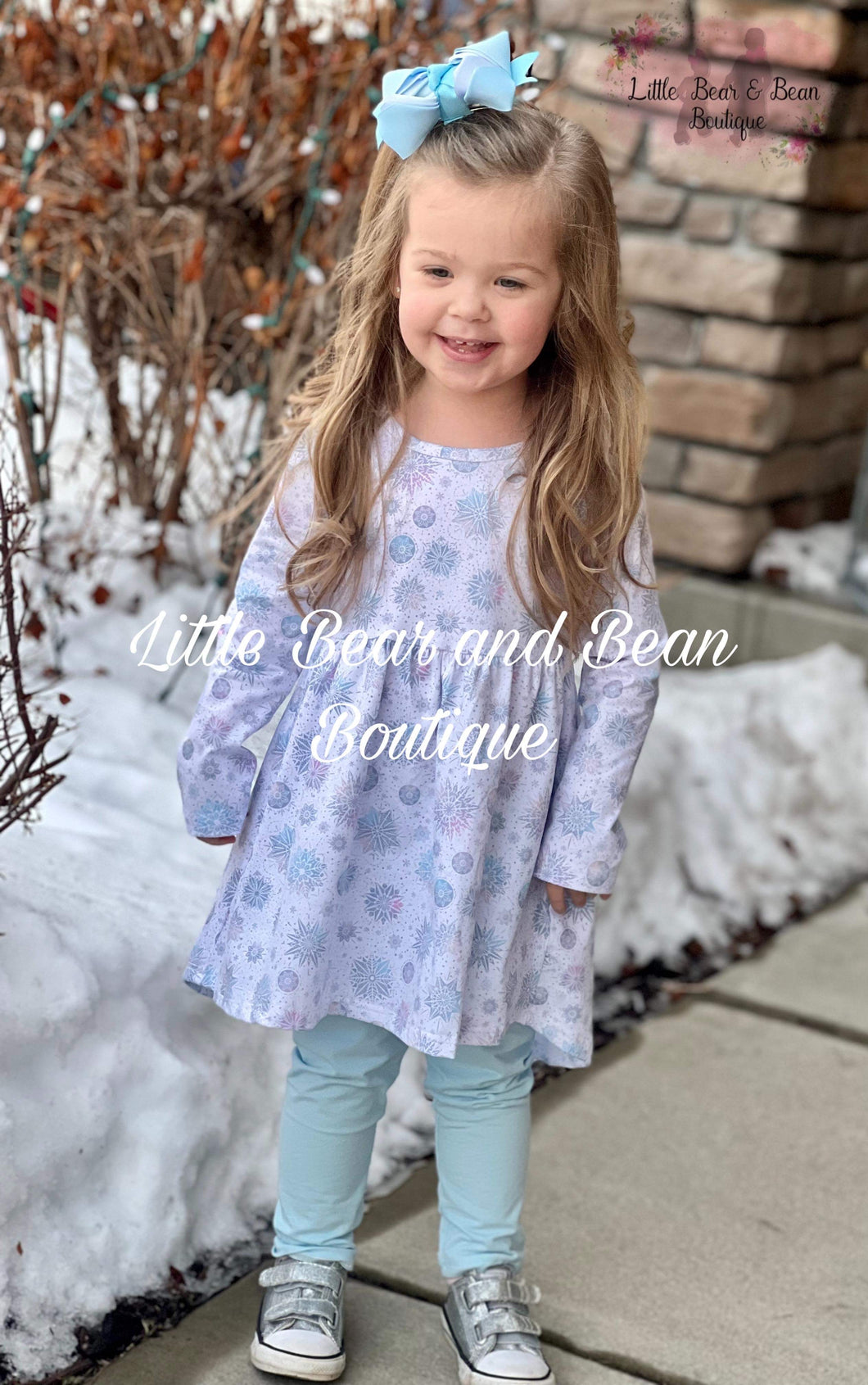 Mommy and Me Crystal Snowflake Hi Low Tunic Belle Set