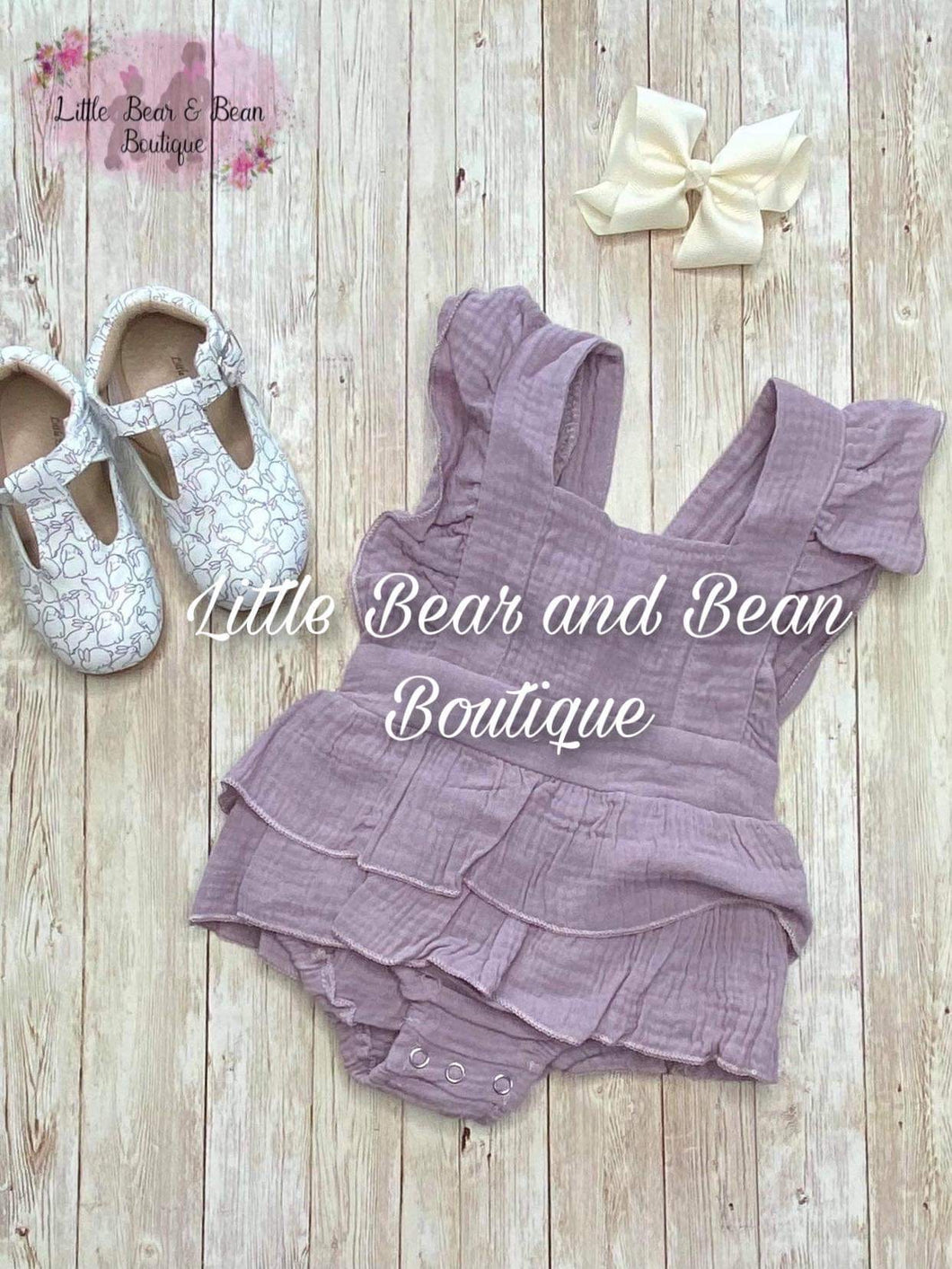 Dusty Lavender Linen Romper